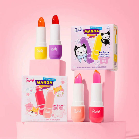 Rude Cosmetics Lip Care Set Wasser-Melone Und Pfirsich Kuss 3,5 g