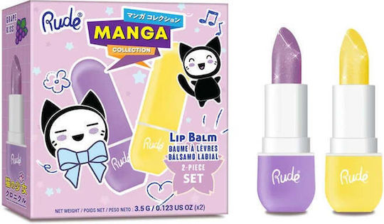 Rude Cosmetics Set Lip Balm Grape And Pineapple Kiss 3.5gr