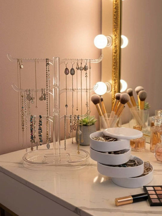 SteweHome Set stand pentru bijuterii din plastic alb
