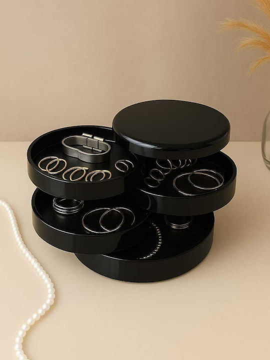 SteweHome Stand pentru bijuterii din plastic negru