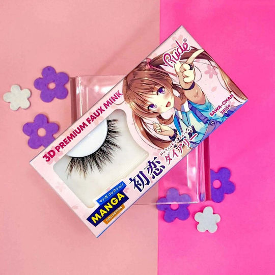 Falsche Wimpern Premium 3D-Effekt Sawa-chan Modell Chibi Manga Faux-Mink Rude Cosmetics 1 Stück