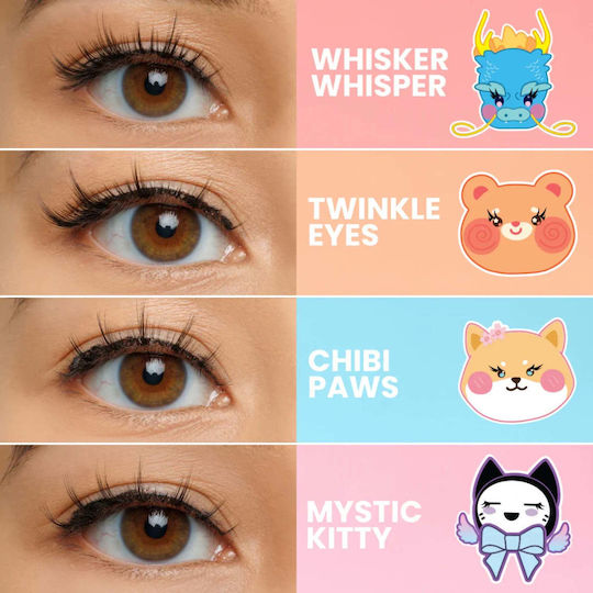 Gene false premium 3D effect Twinkle Eyes model Chibi Manga blană artificială de nurcă Rude Cosmetics 1 bucată