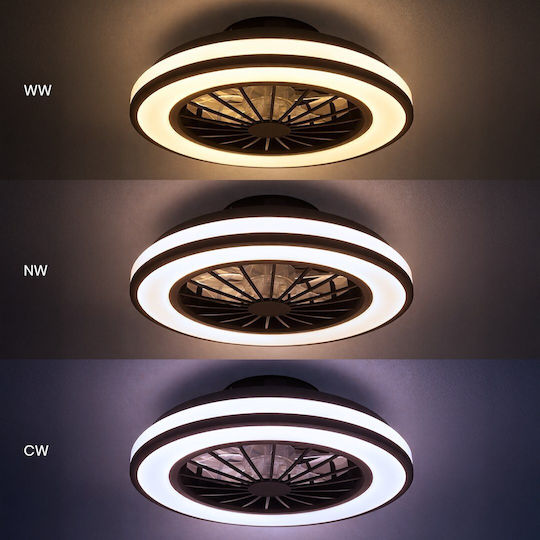 Eko Light Blast Πλαφονιέρα 38.5cm με Φως Μαύρη
