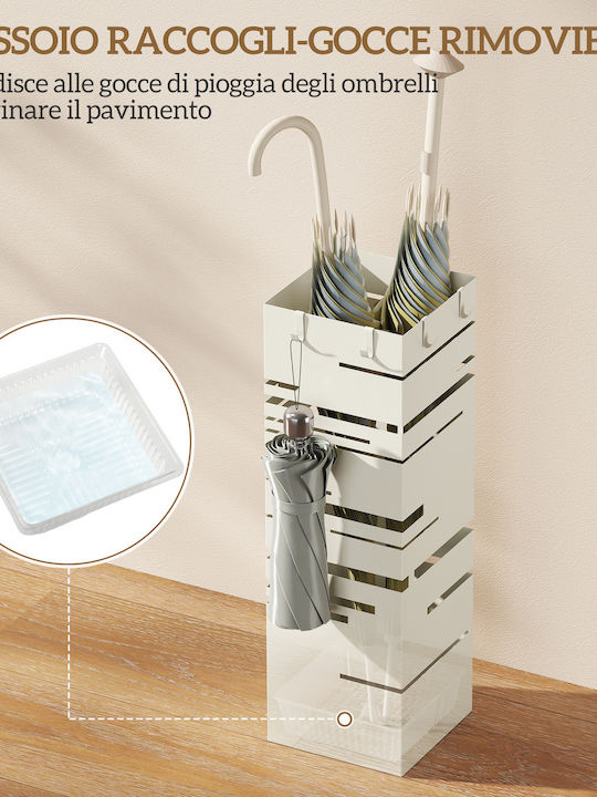HomCom Metallic Beige Umbrella Rack