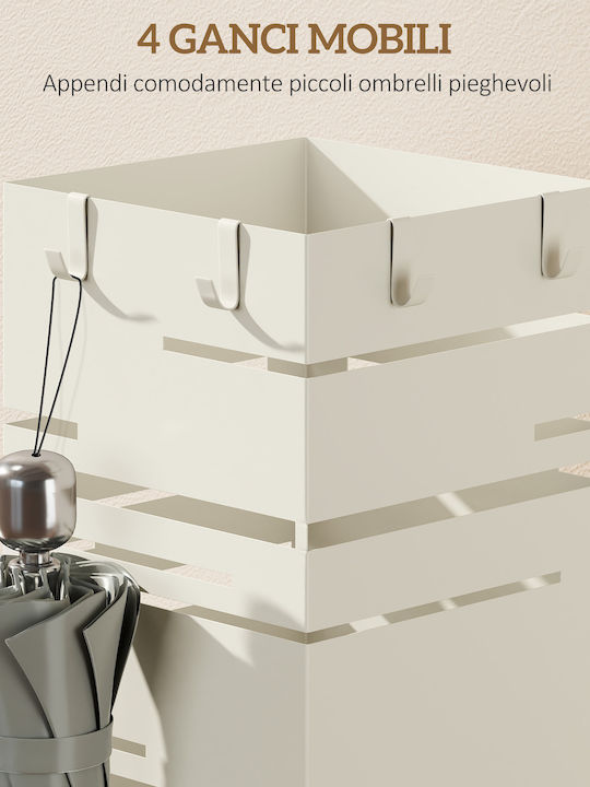 HomCom Metallic Beige Umbrella Rack