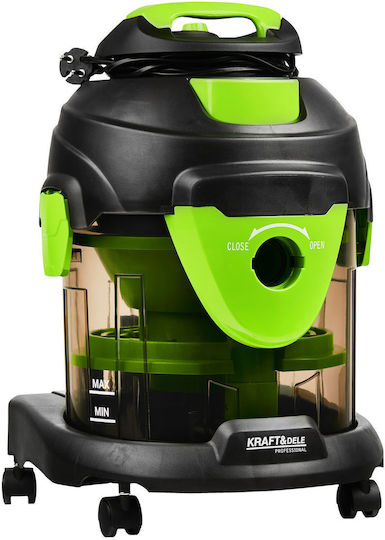 Kraft & Dele Σκούπα Υγρών / Στερεών 1600W με Πλαστικό Κάδο 15lt