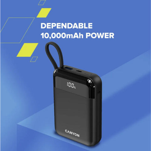 Canyon OnPower 10000mAh 20W with USB-A Port and USB-C Port Power Delivery
