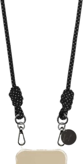 La Coque Francaise Nolan Polka Dot Fabric Strap Black White 362337 Women's
