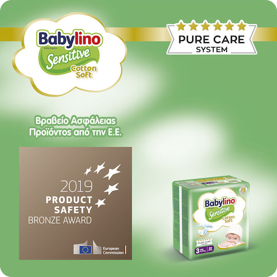 Babylino Klebeband-Windeln Sensitive Cotton Soft Nr. 3 für 4-9kg 168cm