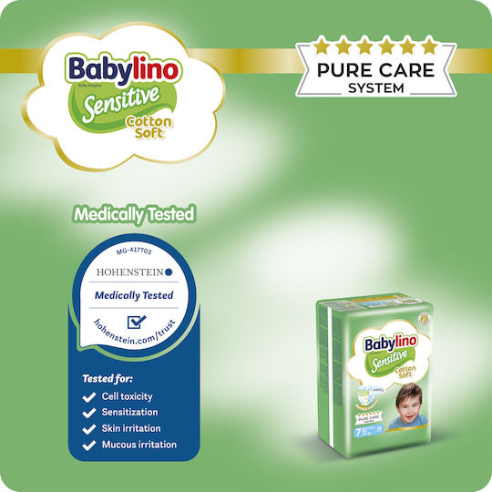 Babylino Klebeband-Windeln Sensitive Cotton Soft Nr. 7 für 15+kg 108cm