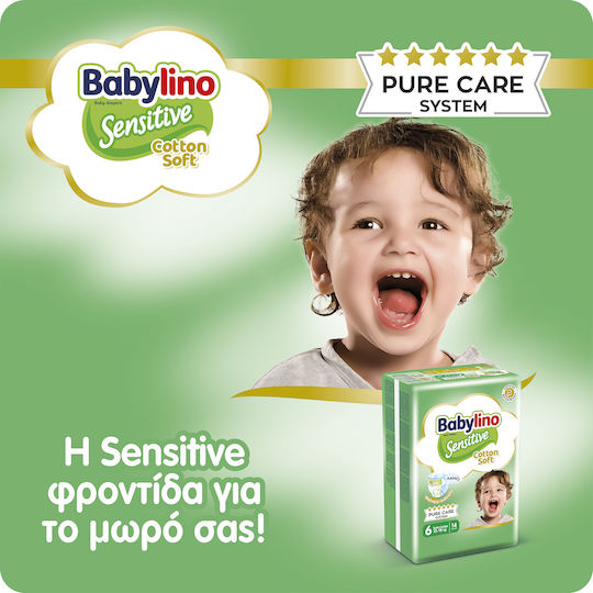 Babylino Πάνες με Αυτοκόλλητο Sensitive Chamomille No. 6 για 13-18kg 38τμχ