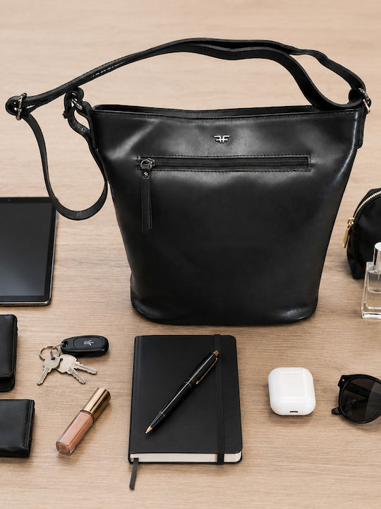 Leather Women's Shoulder Bag Black