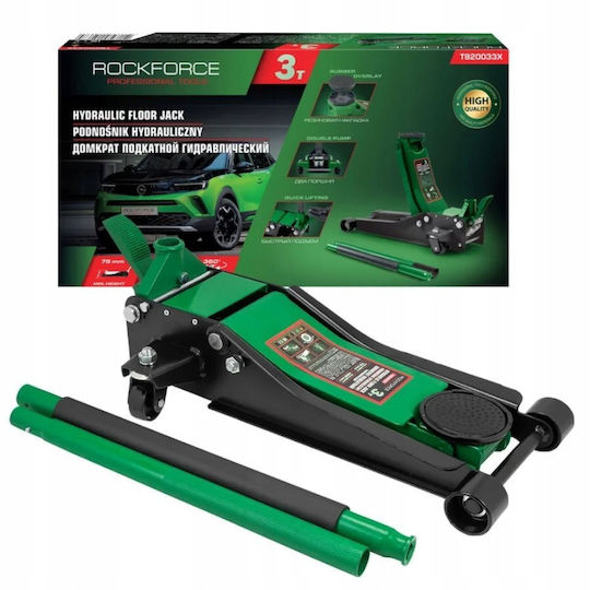 Rockforce Hydraulic Bottle Jack with Lifting Capacity up to 46.5 cm and Load Capacity up to 3 Tons