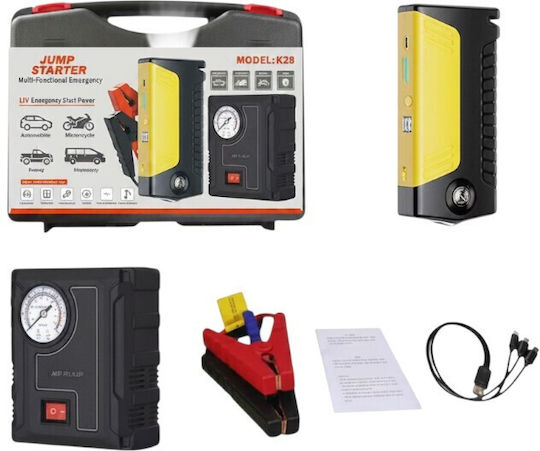 1710938/06B Portable Car & Motorcycle Battery Starter 500A with Power Bank USB Pump Flashlight 12V