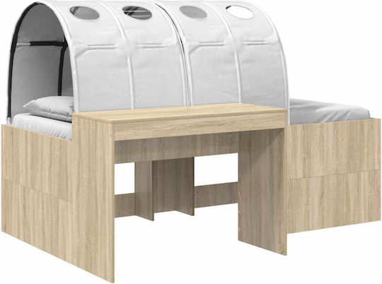 Kids Bed Single with Desk White