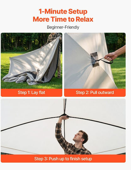 Vevor Σκηνή Camping Pop Up Αυτοκινήτου Αποθήκευσης Μπεζ για 4 Άτομα