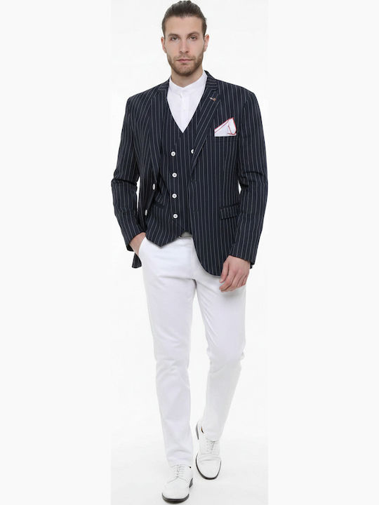 Summer Men’s Suit Jacket Slim Fit Blue