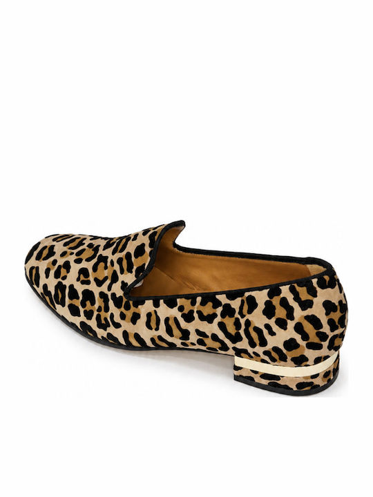 Leather Women's Loafers in Brown Color