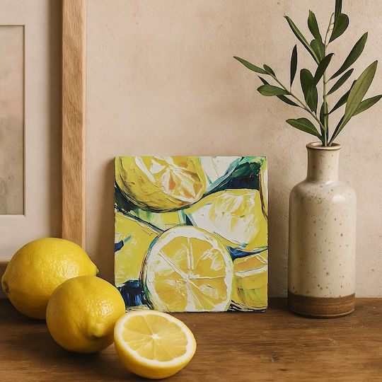 Διακοσμητικό Πλακάκι Φυσική Πέτρα Sliced Lemons