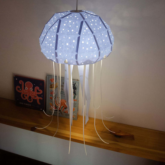 Owl Paperlamps Einfaches Licht Kinderzimmer-Deckenleuchte aus Papier mit E27-Fassung Blau 60x30cm