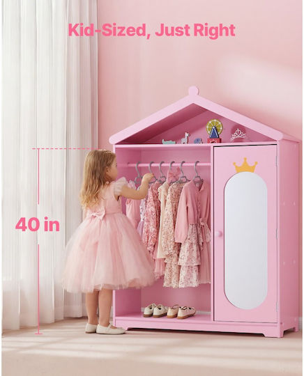 Vevor Kids Multi Hook Wooden Pink 62x20cm
