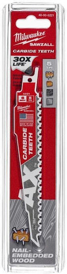 Milwaukee 48475221 Reciprocating Saw Blade Tct Ax 150x5