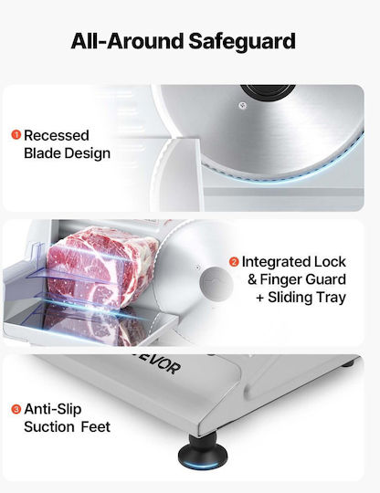 Vevor Ham Slicer with Cutting Disc Blade Diameter 190mm