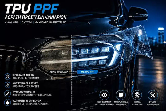 TPU PPF Transparent Protective Car Headlight Film High Transparency Self-Healing Anti-Scratch Protection 30x60cm TC-506