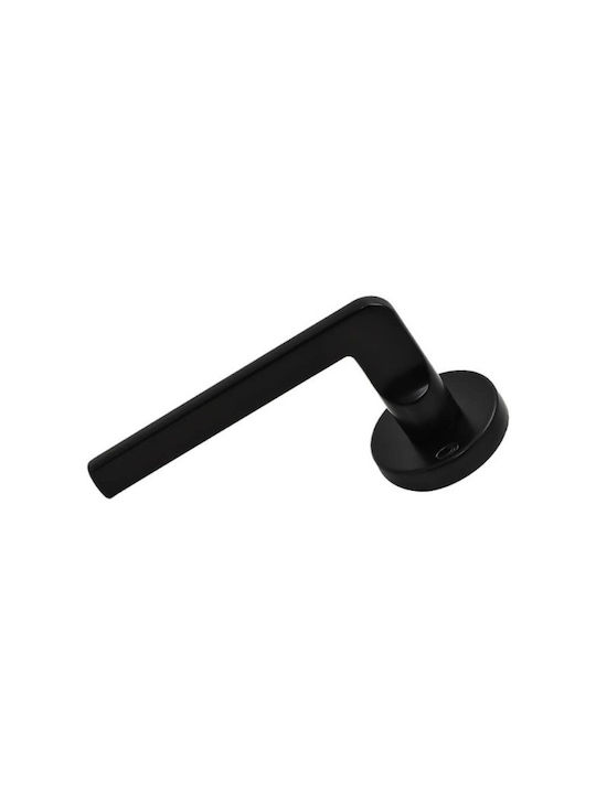Convex Front Door Lever With Rosette 2325 Pair With Mouthpiece Matte Black
