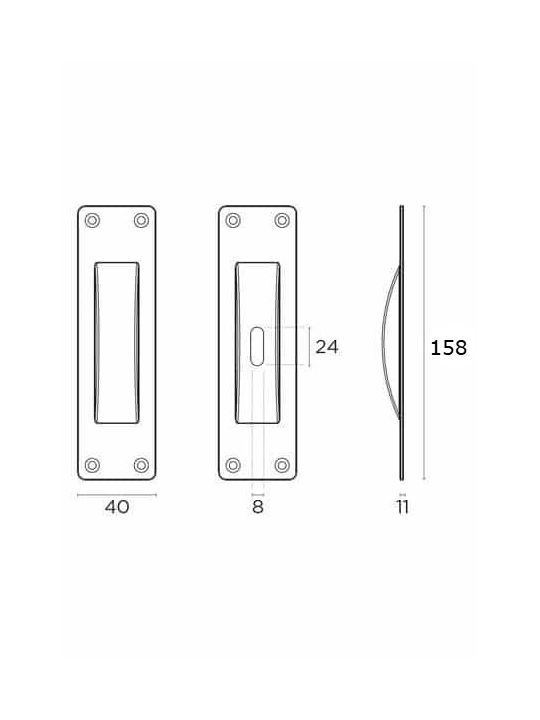 Convex 155 Дръжка за врата с отвор за ключ