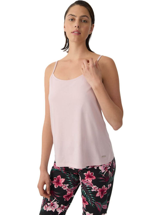 Cotton Pink Women's Tank Top with Spaghetti Strap