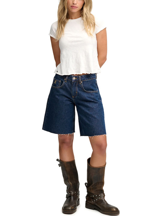 Women's Jean Shorts Dark Vintage Blue