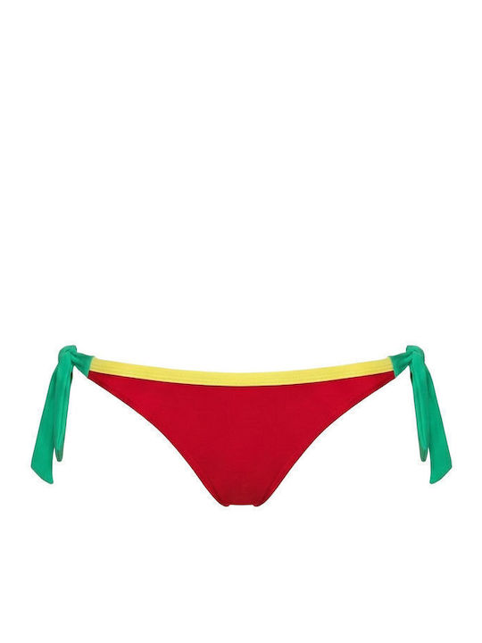 Bikini Slip with Laces Red