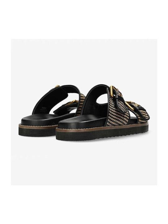 Flache Sandalen für Damen in Schwarz Farbe
