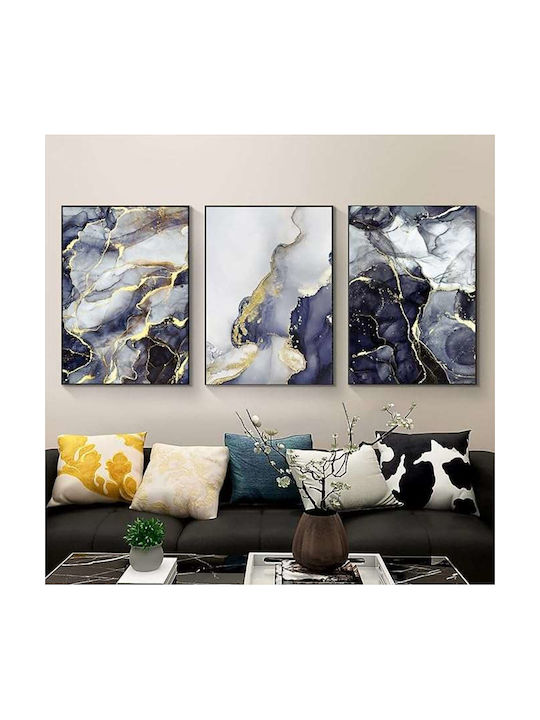 Leinwand Wandposter Ohne Rahmen 3x 60x90cm Marmor Muster