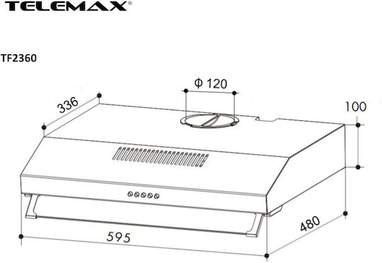 TF2360 Standard Vent Hood 60cm Inox
