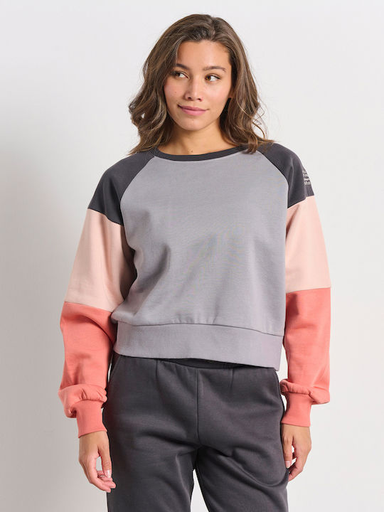 Women's Sports Long Sleeve Crop Top Steel