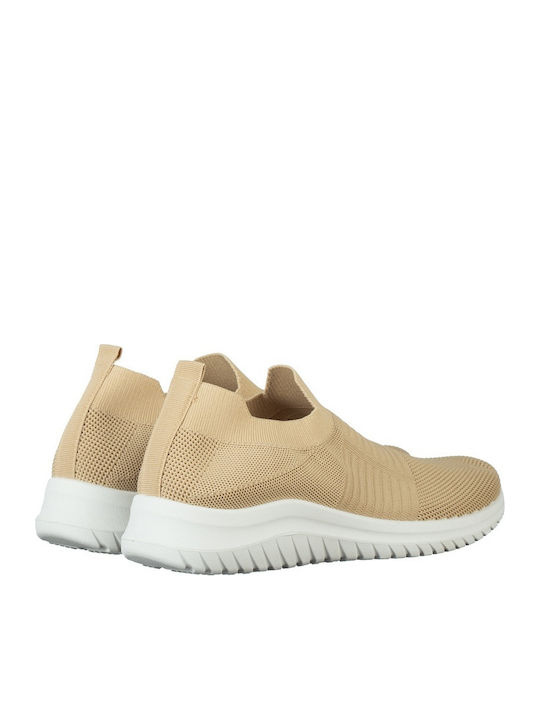 Damen Slip-Ons Stoff Beigen DM-M01-Beige