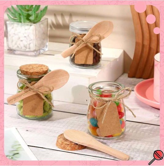SteweHome Set of 3 General Use Glass White Jars with Cork 100ml