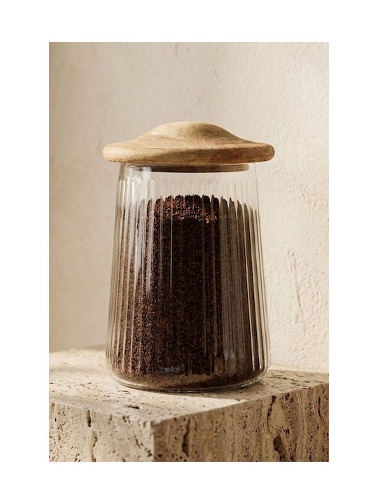 SteweHome Jar for Tea Coffee Sugar with Lid Glass Transparent 950ml
