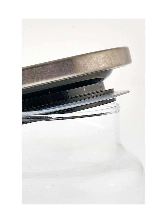 SteweHome Set of 3 Coffee Jars with Metallic Transparent Lid 650ml