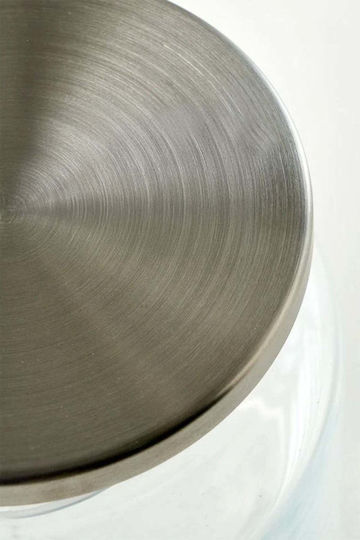 SteweHome Set of 3 Coffee Jars with Metallic Transparent Lid 650ml