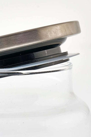 SteweHome Set 3 Stück Allgemeine Verwendung Gläser mit Deckel Metallisch Transparent 900ml