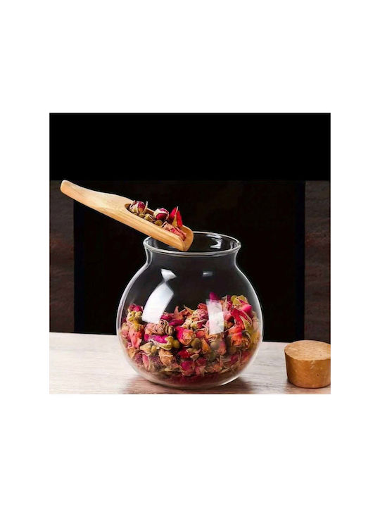 SteweHome Glass White Tea Coffee Vase with Cork and Stand