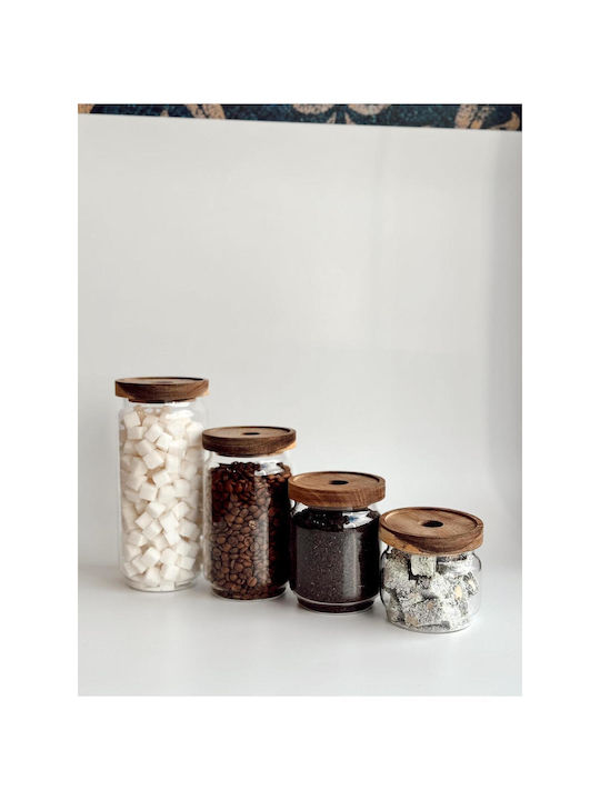 SteweHome General Use Glass White Vase with Lid 700ml