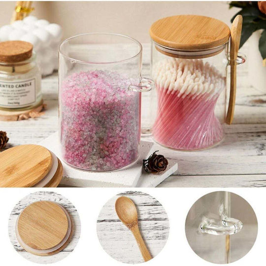 SteweHome Set of 2 Pieces Glass Orange Jars for Coffee Sugar Tea with Airtight Lid 550ml