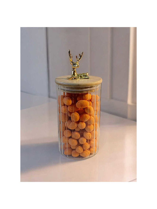 SteweHome Set of 2 Pieces Glass White Cereal Jars with Lid 750ml