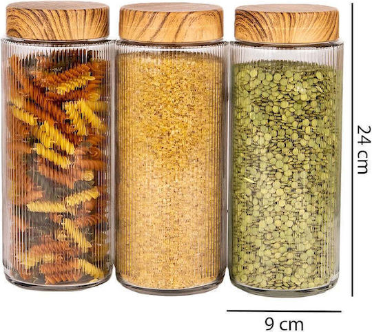 SteweHome Set of 6 General Use Glass Orange Jars with Lid 1500ml