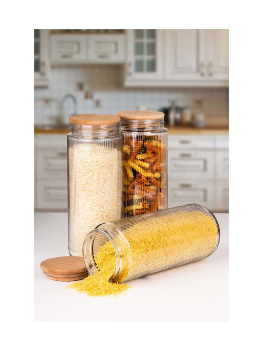 SteweHome Set of 12 General Use Glass Brown Jars with Lid 1500ml
