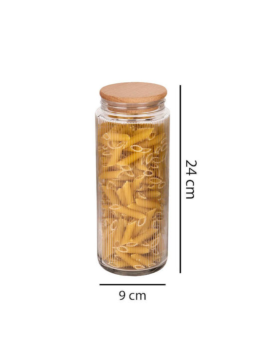 SteweHome Set of 12 General Use Glass Brown Jars with Lid 1500ml